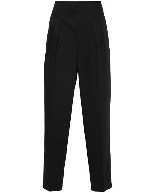 Lemaire Black Tailored Trousers With Pleats for men