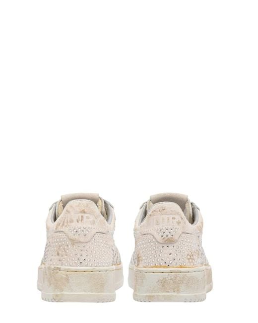Autry White Medalist Low Crystal Sneakers