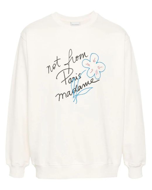 Drole de Monsieur White The Slogan Esquisse Sweatshirts for men
