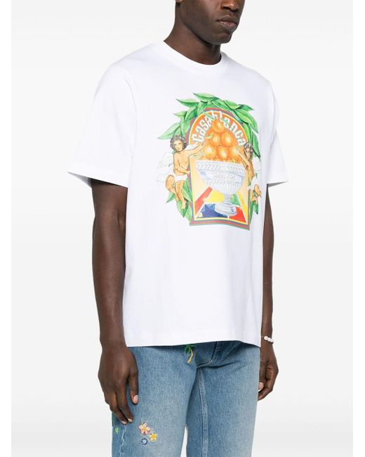 T-Shirt Con Stampa di Casablancabrand in White da Uomo