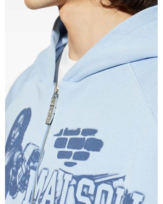 PDF Blue Printed Hoodie for men