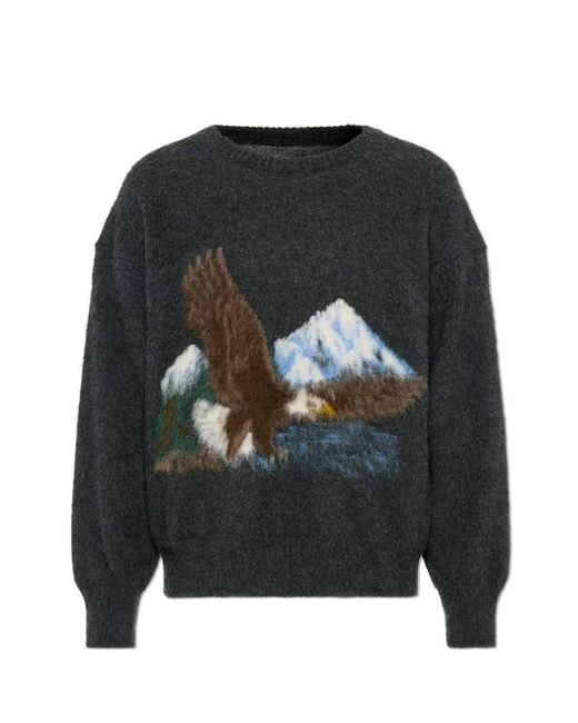Maison Margiela Black Intarsia Sweater for men