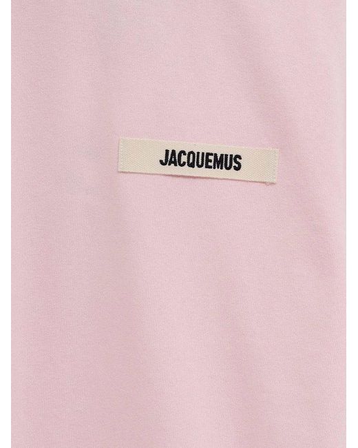 Jacquemus Pink Logo Cotton T-Shirt for men