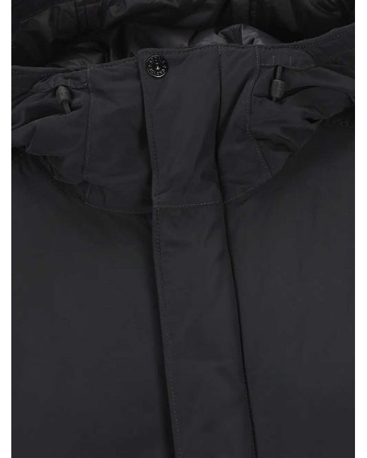 Stone Island Black Logo-Patch Hooded Sweatshirt for men