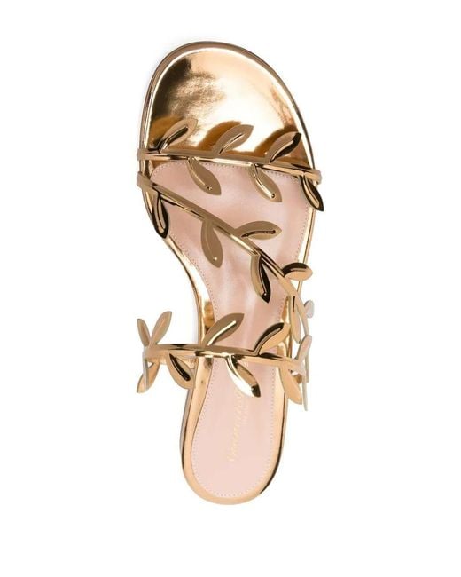 Gianvito Rossi Metallic Flavia Sandals With Flat Sole