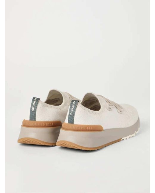Brunello Cucinelli Natural Knit Sneakers for men