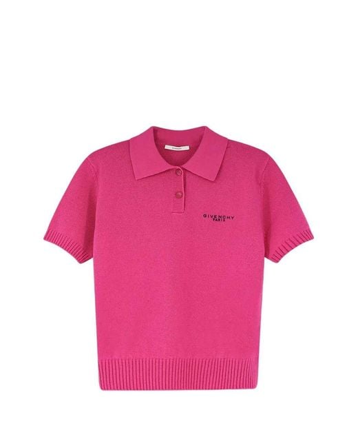 Givenchy Pink Embroidered Polo Shirt