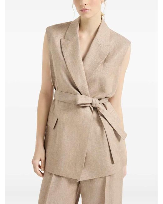 Brunello Cucinelli Natural Belted Jacket