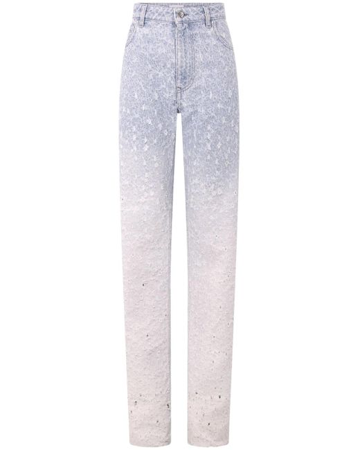 Rabanne White Straight Jeans With A Worn Effect