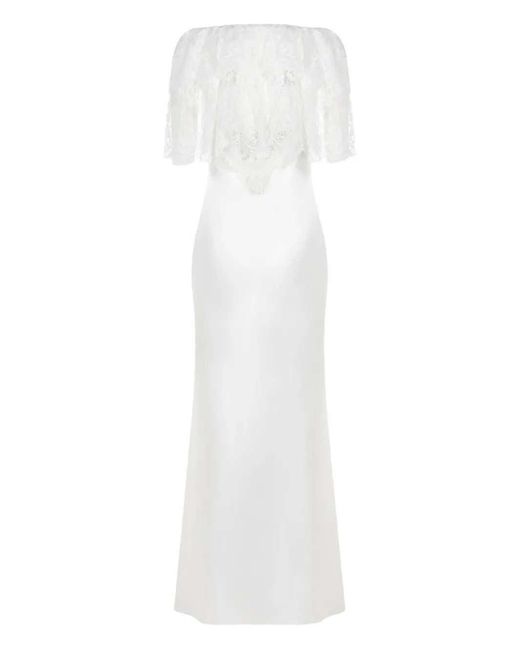 Self-Portrait White Long Dress With Buttons