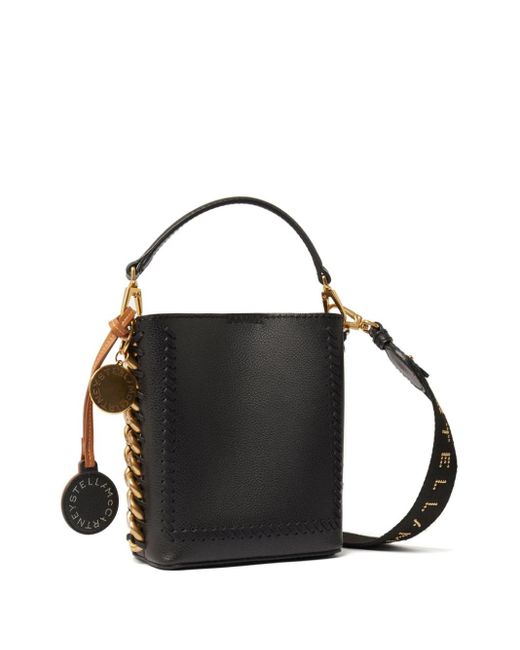 Stella McCartney Black Mini Frayme Mirum Bucket Bag