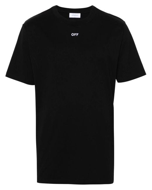 Off- T-Shirt Con Ricamo di Off-White c/o Virgil Abloh in Black da Uomo