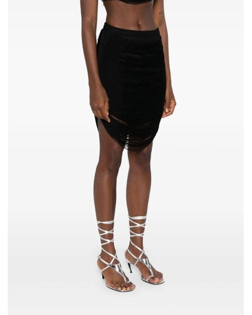 The Attico Black Lace-Up Mini Skirt
