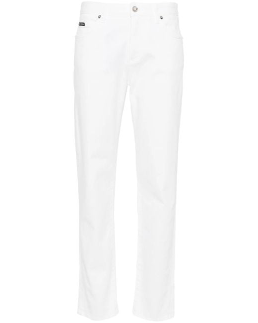 Jeans Affusolati A Vita Media di Dolce & Gabbana in White