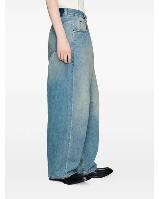 Maison Margiela Blue Faded Wrap-Style Jeans for men
