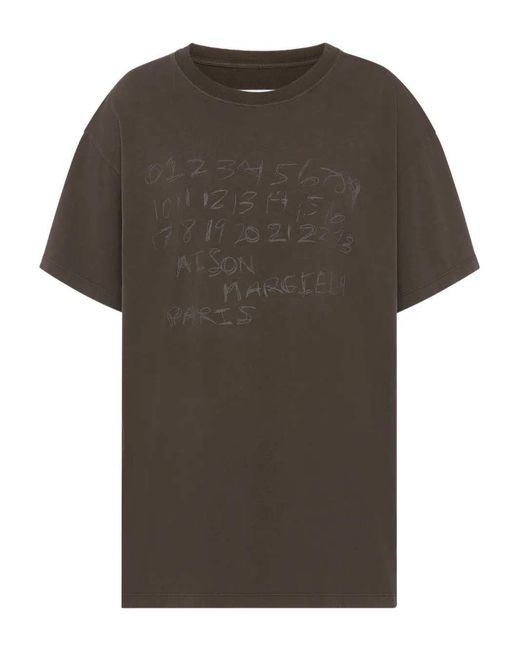 Maison Margiela Green T-Shirt With Number Motif