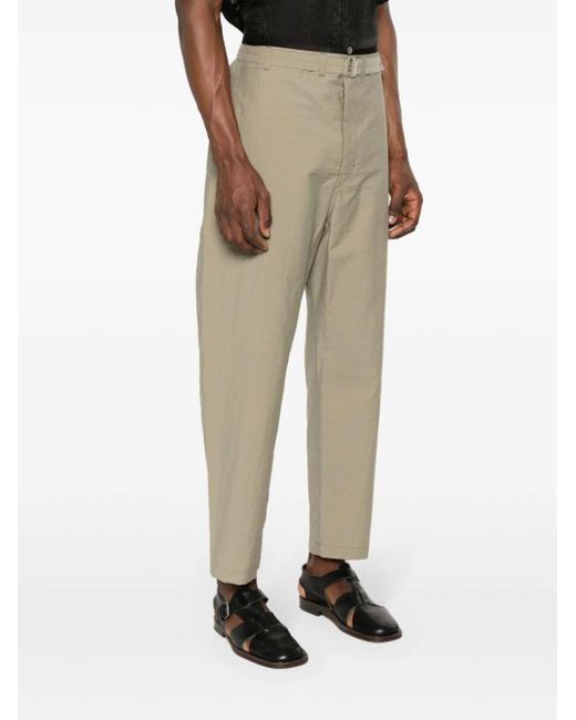 Lemaire Natural Cotton Belted Carrot Trousers for men