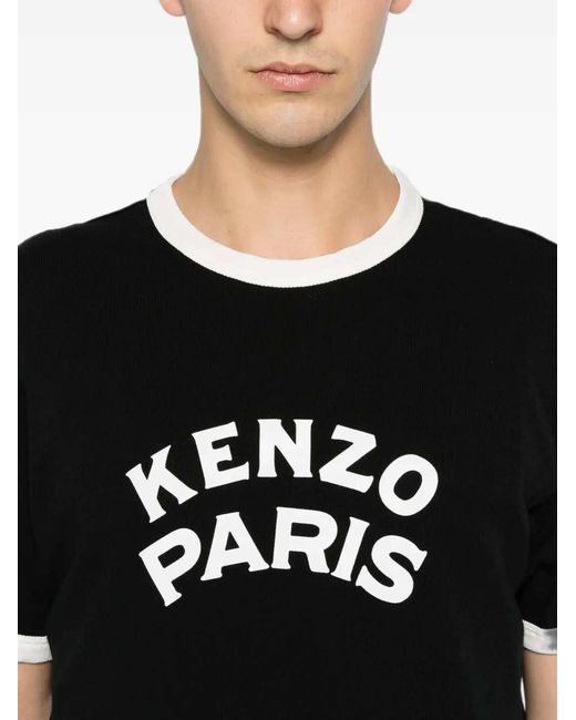 KENZO Black Paris Emblem T-Shirt for men