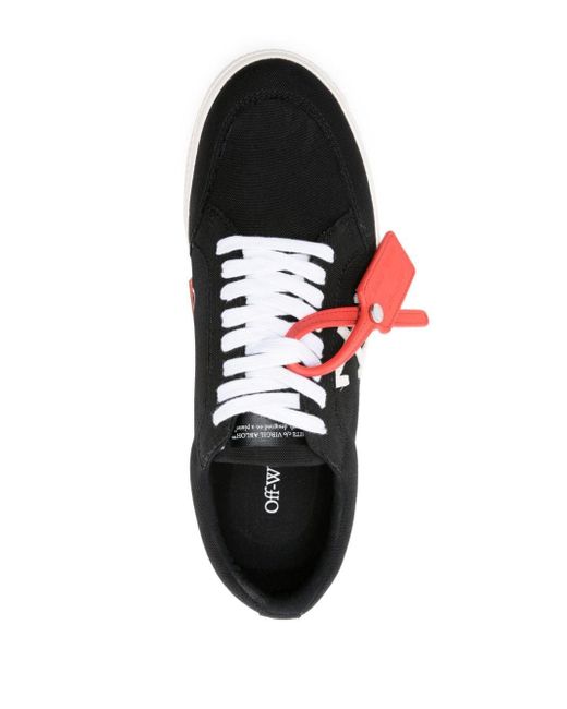 Off-White c/o Virgil Abloh Low Vulcanized Canvas Sneakers In Black/white for men