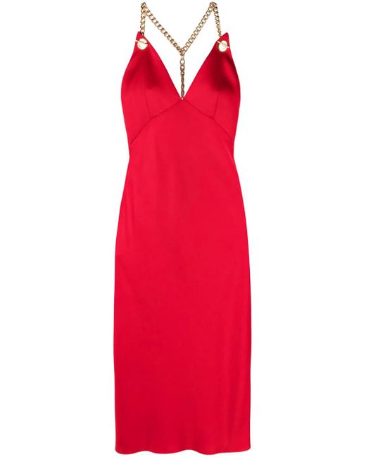 Moschino Red Dress With Halter Neckline