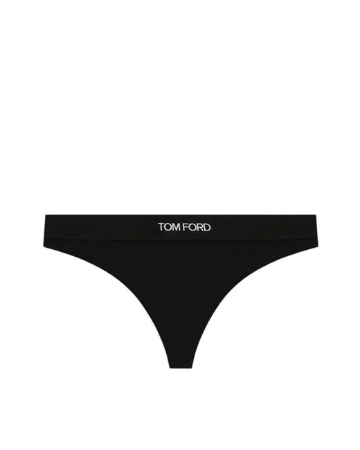Tom Ford Black Thong With Logo