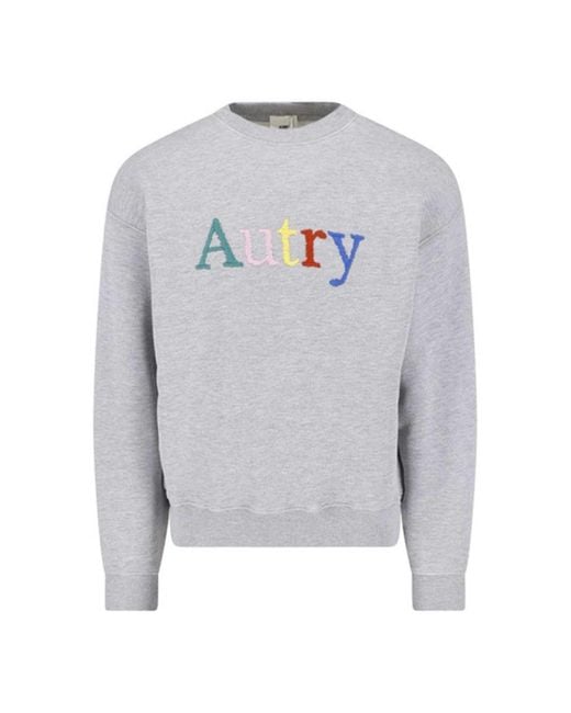 Autry Gray Heavyweight 120D Jersey Sweatshirt, Dark Melange Color