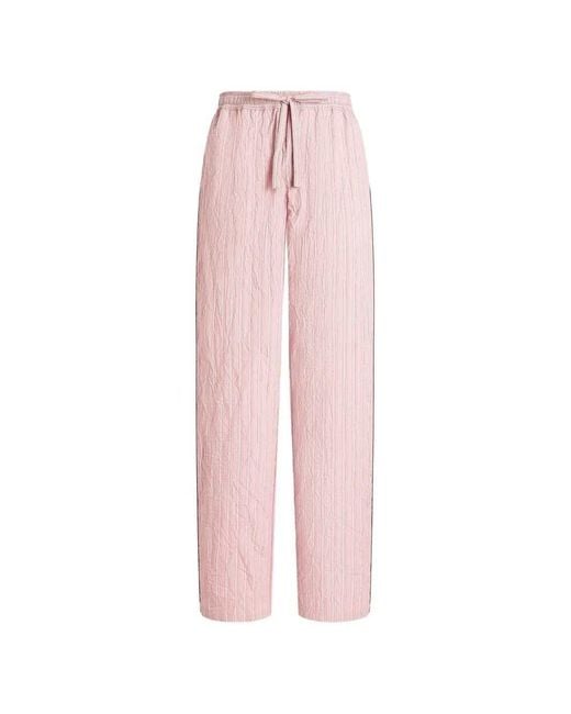 Dolce & Gabbana Pink Crinkled Striped Fabric Vanity Trousers for men