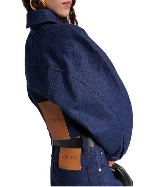 Giacca Di Jeans Cropped De-Nîmes Obra di Jacquemus in Blue