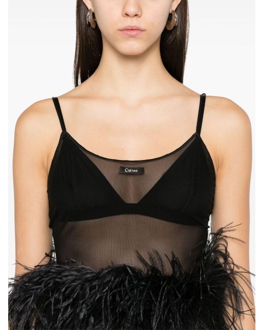 Oseree Black Mesh Plumage Undershirt