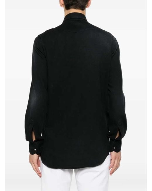 Sartorio Napoli Black Shirt With Buttons for men