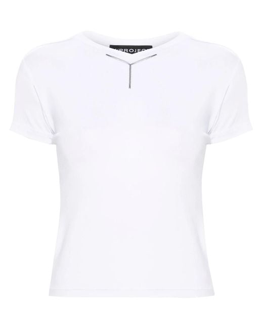 T-Shirt Con Applicazione di Y. Project in White
