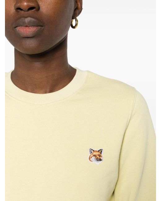 Maison Kitsuné Natural Sweatshirt With Fox Motif