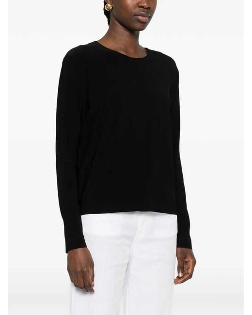 Norma Kamali Black Long-Sleeves Top