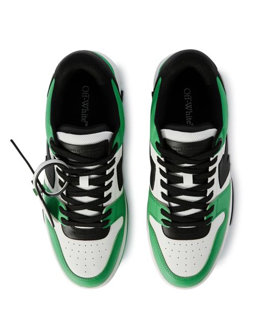 Sneakers in pelle out of office di Off-White c/o Virgil Abloh in Green da Uomo