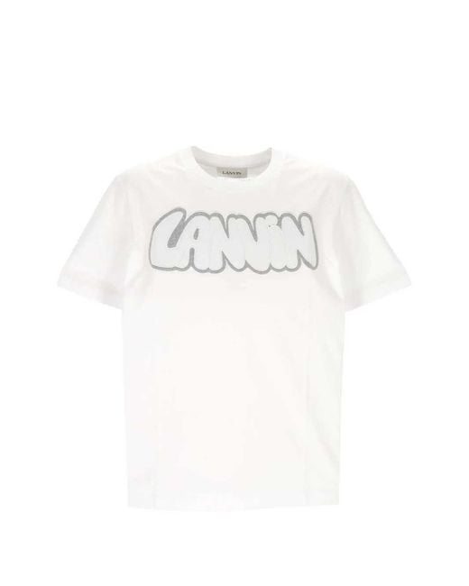 Lanvin White Graphic T-Shirt for men