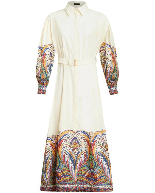 Etro Natural Paisley Belted Maxi