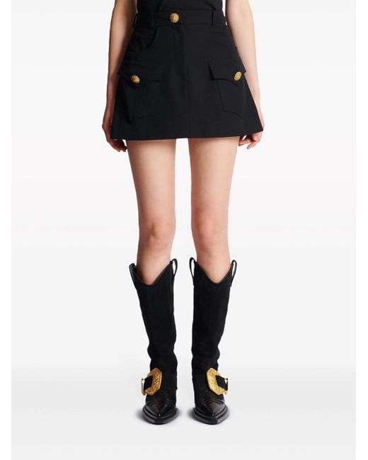 Balmain Black Western Mini Skirt