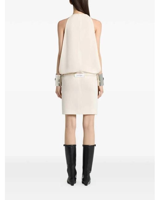 Courreges White Short Dress With Belt
