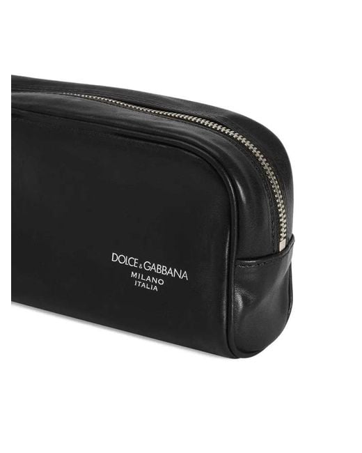 Dolce & Gabbana Black Printed Toiletry Bag for men
