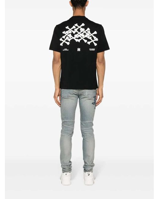 Amiri Black Stacked Bones T-Shirt for men