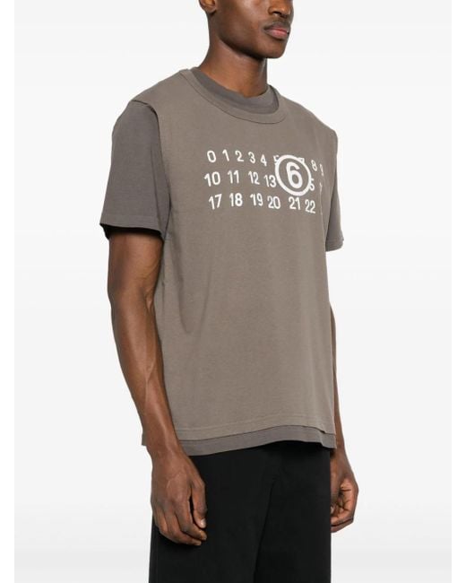 MM6 by Maison Martin Margiela Gray Two-Layer T-Shirt for men