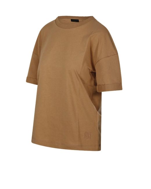 FEDERICA TOSI Brown Desert Cotton T-Shirt