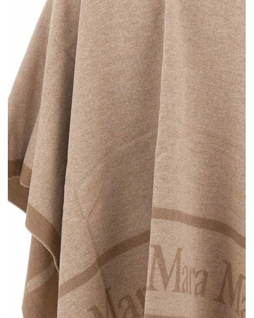 Max Mara Natural Fringed Poncho