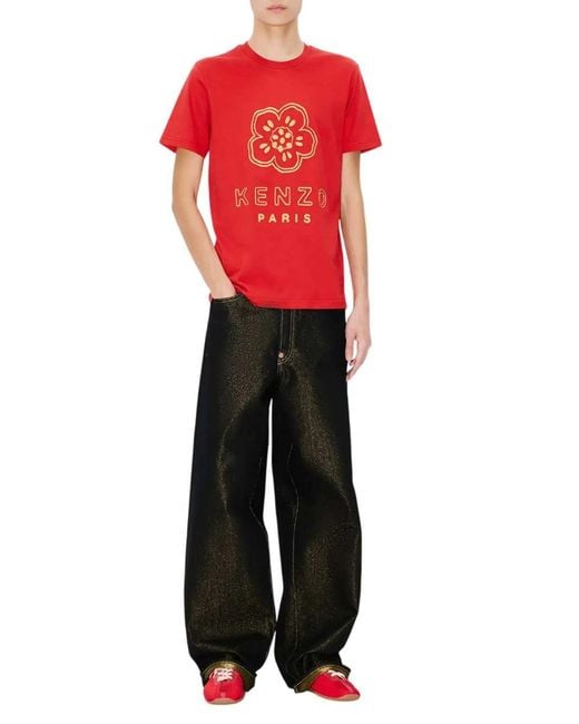 KENZO Slim-Fit Cotton T-Shirt With Embroidered "Boke Flower" for men