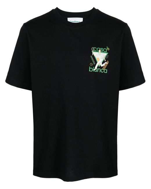 Casablancabrand Black Le Jeu T-Shirt With Graphic Print for men