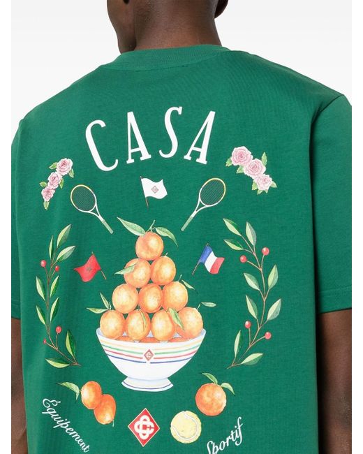 Casablancabrand Green Casa Way T-Shirt With Print for men