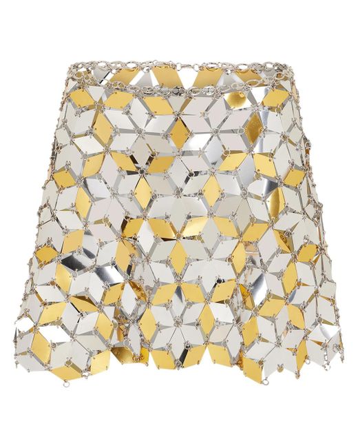 Rabanne Metallic Sparkles Miniskirt With Sequins