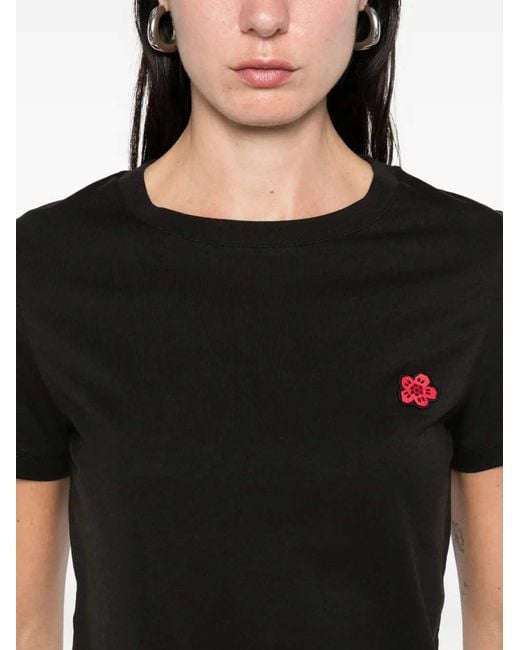 KENZO Black Boke Flower T-Shirt With Embroidery