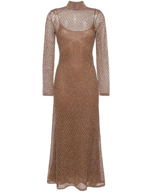 Tom Ford Brown Long Perforated Dress