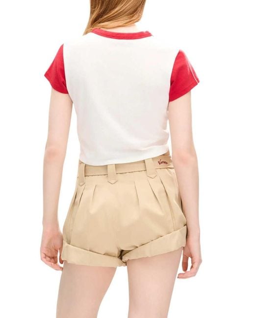 KENZO Red Jumping Tiger' Cotton Cropped T-Shirt
